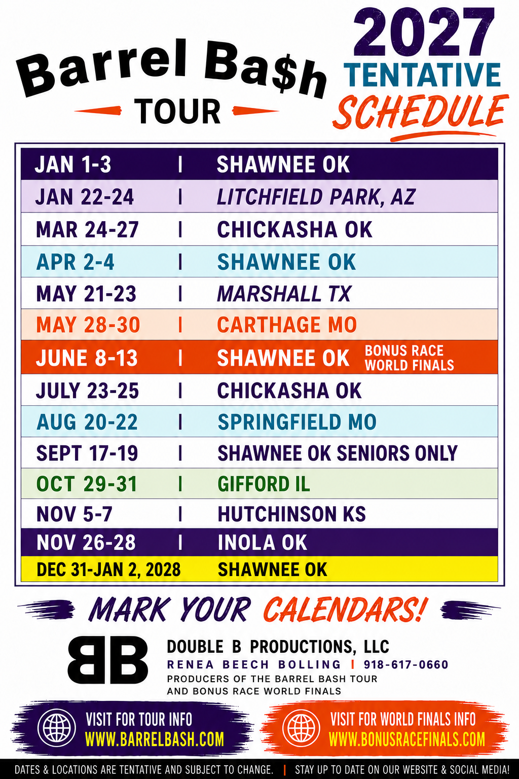 2027 schedule